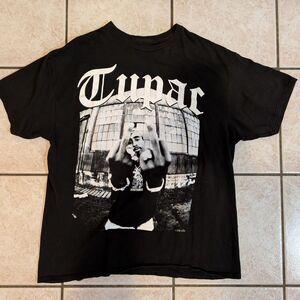 Bravado 2pac Tupac Middle Fingers Up Portrait Raptee T Shirt (L)